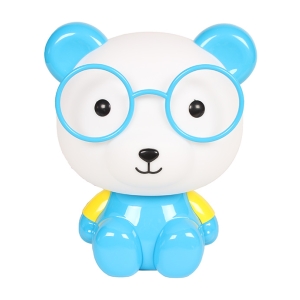 Πορτατίφ παιδικό Ε14 Αρκούδος με γυαλιά μπλε - KESKOR 7844-2