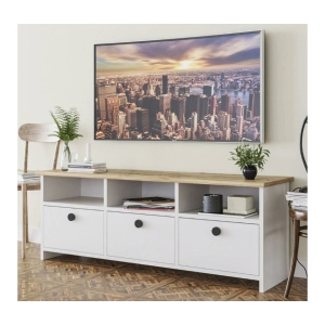 Έπιπλο τηλεόρασης μελαμίνης 120Χ30Χ45 εκ. με 3 ντουλάπια Λευκό Sonoma - HP 07.01.0893