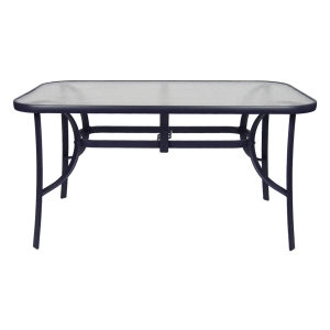 Τραπέζι μεταλλικό 150Χ90Χ70 εκ. χρ. ανθρακί με τζάμι ασφαλείας - HP 01.02.0813