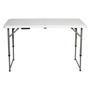 Τραπέζι μεταλλικό πτυσσόμενο βαλίτσα 121Χ60Χ73 εκ. με πλαστική επιφάνεια λευκό - KESKOR 49018