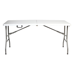 Τραπέζι μεταλλικό πτυσσόμενο βαλίτσα 152Χ69Χ74 εκ. με πλαστική επιφάνεια λευκό - KESKOR 49019