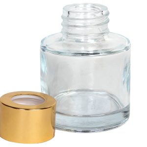 Μπουκάλι γυάλινο για αρωματικό χώρου 50 ml Φ5Χ7 εκ. με χρυσό καπάκι - KESKOR 56816