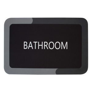 Χαλάκι - πατάκι μπάνιου Super Απορροφητικό 60Χ40 εκ. BATHROOM μαύρο γκρι - KESKOR 53180-2