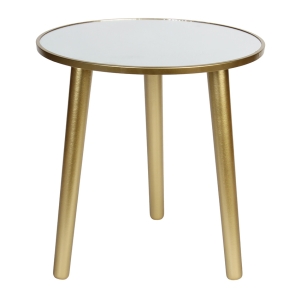 Τραπέζι σαλονιού ξύλινο Φ35Χ36 εκ. Χρυσό με καθρέπτη - KESKOR 76902
