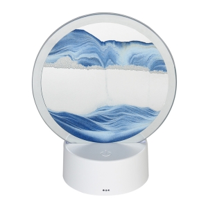 Διακοσμητικό επιτραπέζιο 3D ILLUSION Φ16Χ19 εκ. με φωτισμό LED RGB και κινούμενη άμμο Μπλε - KESKOR 77292-1