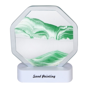 Διακοσμητικό επιτραπέζιο 3D ILLUSION Φ15Χ17 εκ. με φωτισμό LED και κινούμενη άμμο Πράσινη - KESKOR 77293-4