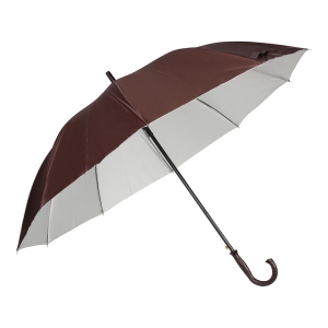 Ομπρέλα βροχής αυτόματη με μπαστούνι και 10 ακτίνες Φ120Χ94 εκ. καφέ - KESKOR 05090-1