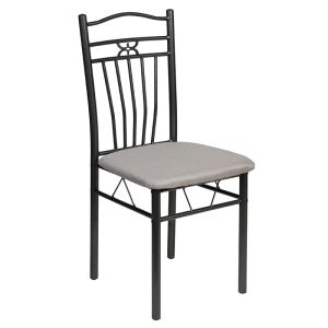 Καρέκλα μεταλλική γκρι 39Χ39Χ89 εκ. με επένδυση από ύφασμα γκρι - KESKOR 812103