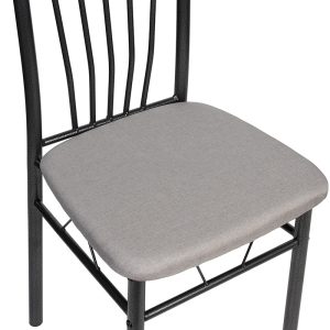 Καρέκλα μεταλλική γκρι 39Χ39Χ89 εκ. με επένδυση από ύφασμα γκρι - KESKOR 812103