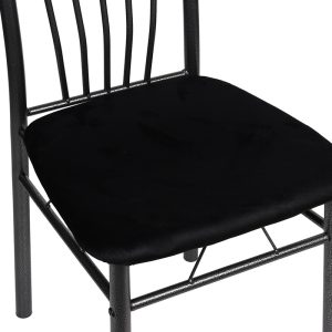 Καρέκλα μεταλλική 39Χ39Χ89 εκ. με επένδυση από βελουτέ ύφασμα μαύρο - KESKOR 812105