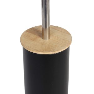 Πιγκάλ μεταλλικό Φ10Χ37 εκ. μαύρο με ξύλινο καπάκι μπαμπού - KESKOR 60971-2