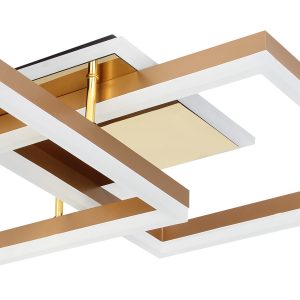 Φωτιστικό οροφής LED 74Χ48Χ13 εκ. 144W χρυσό καφέ με controller - KESKOR 868456
