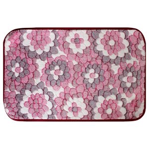 Χαλάκι - πατάκι μπάνιου 60Χ40 εκ. ροζ λουλούδια - KESKOR 53177-1