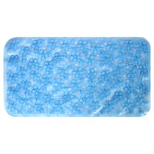 Πατάκι μπανιέρας αντιολισθητικό 65Χ35 εκ. μπλε σχ. λουλούδια - KESKOR 053180-2