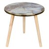 Τραπέζι σαλονιού βοηθητικό ξύλινο Φ40Χ39 εκ. με ντεκόρ - KESKOR 46606-2