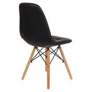 Καρέκλα με ξύλινα πόδια 44Χ44Χ84 εκ. και μονοκόμματο κάθισμα PU λευκό - KESKOR 102-0224
