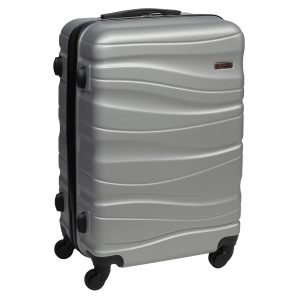 Βαλίτσα – Τρόλεϊ πλαστική ABS μεσαία 44Χ25Χ65 εκ. Ασημί - KESKOR 08923-2