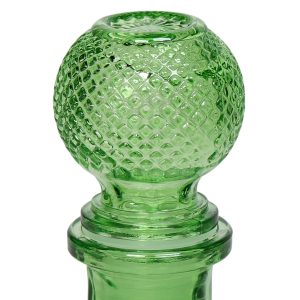 Μποτίλια - καράφα γυάλινη στρογγυλή με πώμα 250 ml Φ8,5Χ17,5 εκ. πράσινο - KESKOR 4008-82