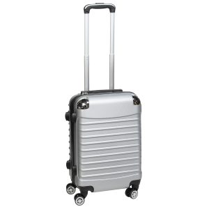 Βαλίτσα – Τρόλεϊ πλαστική ABS καμπίνας 38Χ22Χ56 εκ. ασημί - KESKOR 16641