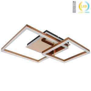 Φωτιστικό οροφής LED 90Χ70Χ14 εκ. 180W χρυσό καφέ με controller - KESKOR 868463