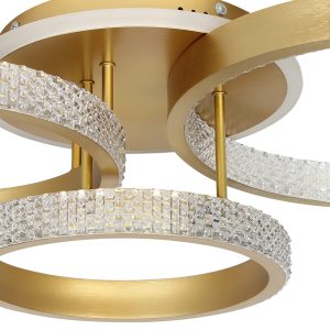 Φωτιστικό οροφής LED 74Χ50Χ19 εκ. 150W χρυσό με controller - KESKOR 868465