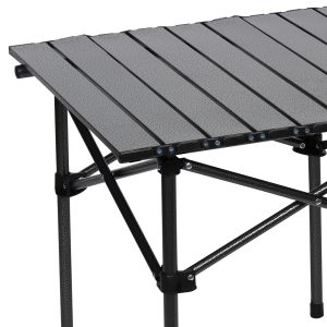 Τραπέζι μεταλλικό πτυσσόμενο 53Χ50Χ50 εκ. μαύρο γκρι - KESKOR 04750