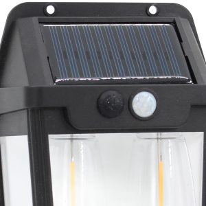 Ηλιακό φωτιστικό τοίχου LED 12,5Χ5Χ15 εκ. IP65 με 2 λάμπες, αισθητήρα κίνησης και φωτοκύτταρο - KESKOR 68350